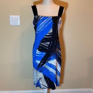 Milly Abstract Print Wide Strap Dress